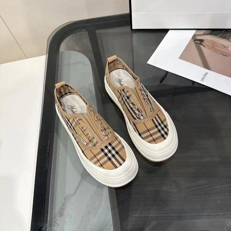New Style Versatile Casual Shoes Plaid Canvas Shoes 1024042710