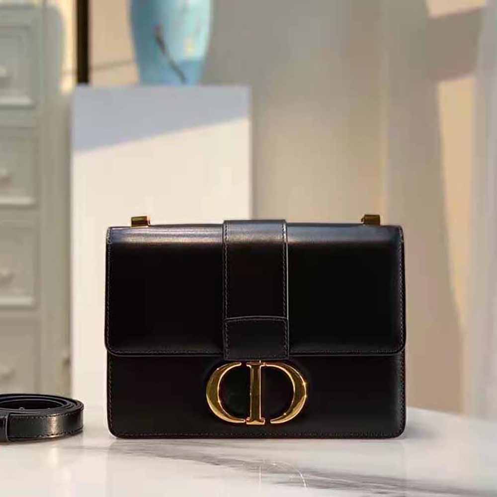 Dior Women 30 Montaigne Bag Des Vents Box Calfskin-Black