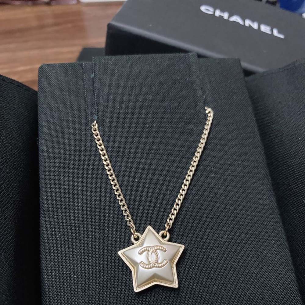 Chanel Women CC Necklace Gold Tone Metal