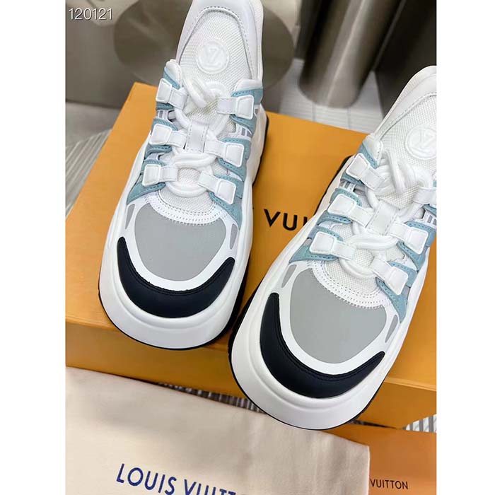 Louis Vuitton Women LV Archlight Sneaker Blue Gray Mix Materials 5 Cm Heel