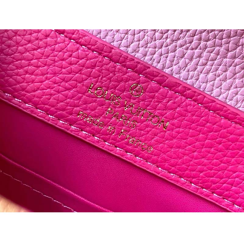Louis Vuitton LV Women Capucines Mini Handbag Rose Pink Taurillon Leather