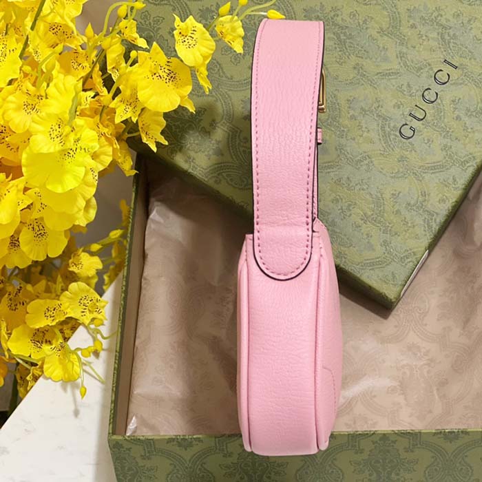 Gucci Women GG Aphrodite Shoulder Bag Double G Light Pink Leather