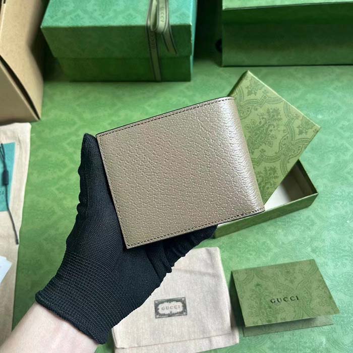 Gucci Unisex GG Marmont Card Case Wallet Taupe Leather Double G