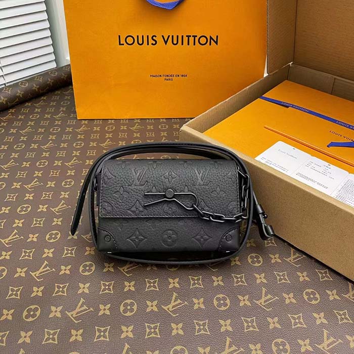 Louis Vuitton LV Unisex Steamer Wearable Wallet Black Embossed Cowhide Leather