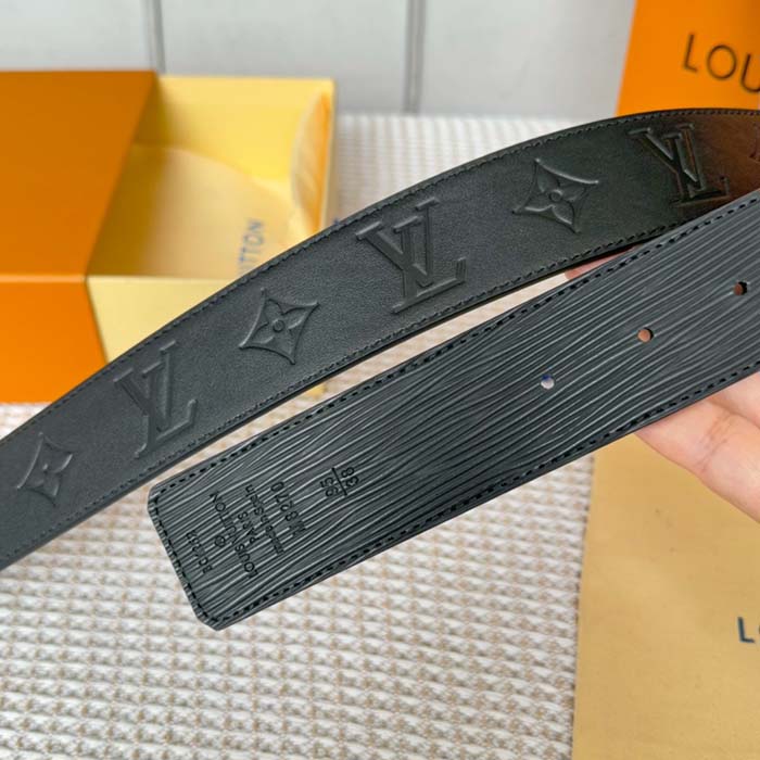 Louis Vuitton Unisex LV Initials 40 MM Reversible Belt Black Eclipse Epi XL Cowhide Leather