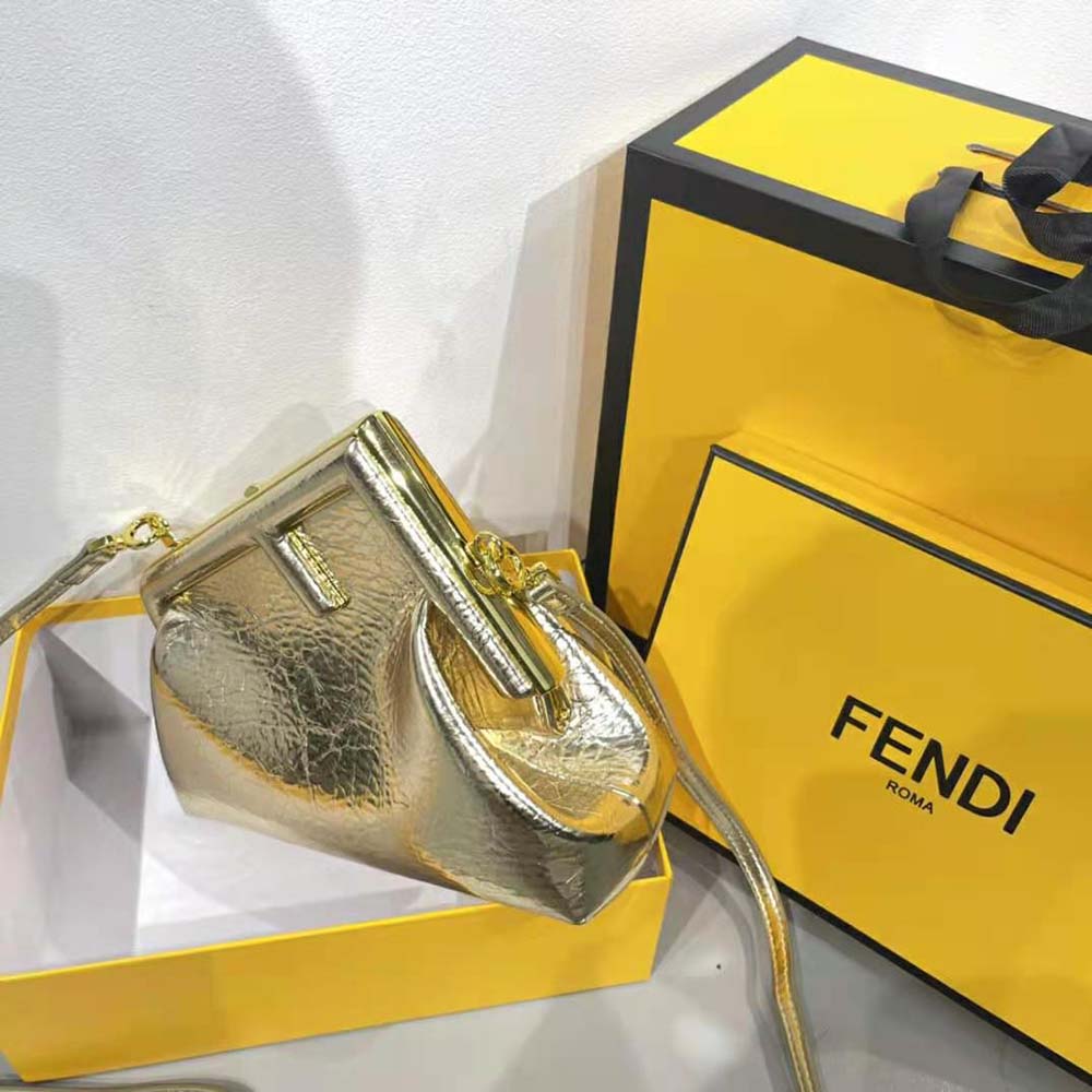 Fendi Women First Small Gold Laminated Leather Bag