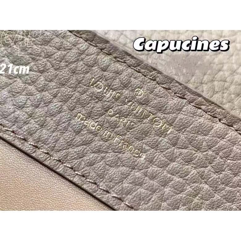 Louis Vuitton LV Women Capucines Mini Handbag Galet Gray Taurillon Python Leather