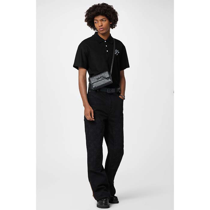 Louis Vuitton LV Unisex Steamer Wearable Wallet Black Monogram Eclipse Coated Canvas Cowhide Leather