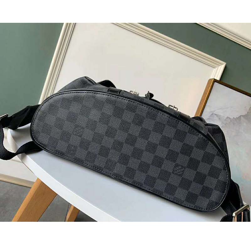 Louis Vuitton LV Unisex Christopher PM Backpack in Damier Graphite Canvas-Grey
