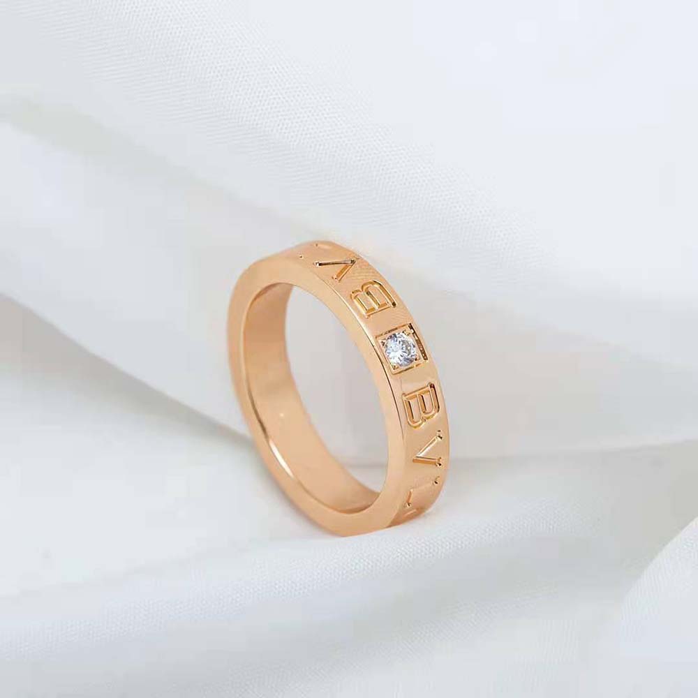 Bvlgari Women Bvlgari Bvlgari Ring 18 KT Rose Gold Ring with Diamond
