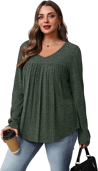 Women's Long-Sleeved V-Neck Lightweight Sweater Casual Waist-Tightening Top Set - 2025 Autumn Fashion Clothing