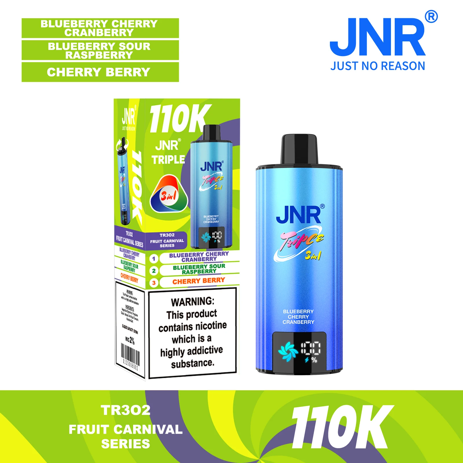 JNR TRIPLE 3-in-1 110.000 Puffs Disposable Vape