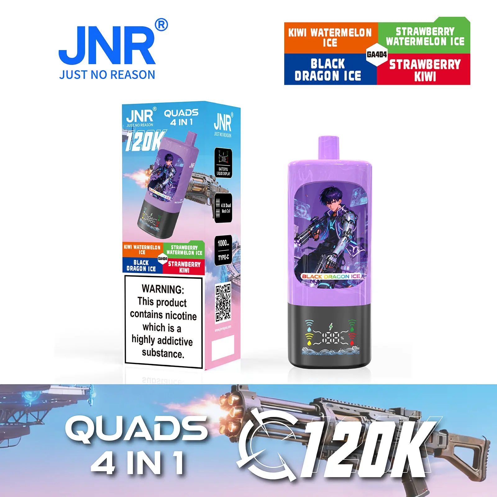 JNR Quads 4-in-1 120.000 Puffs Disposable Vape
