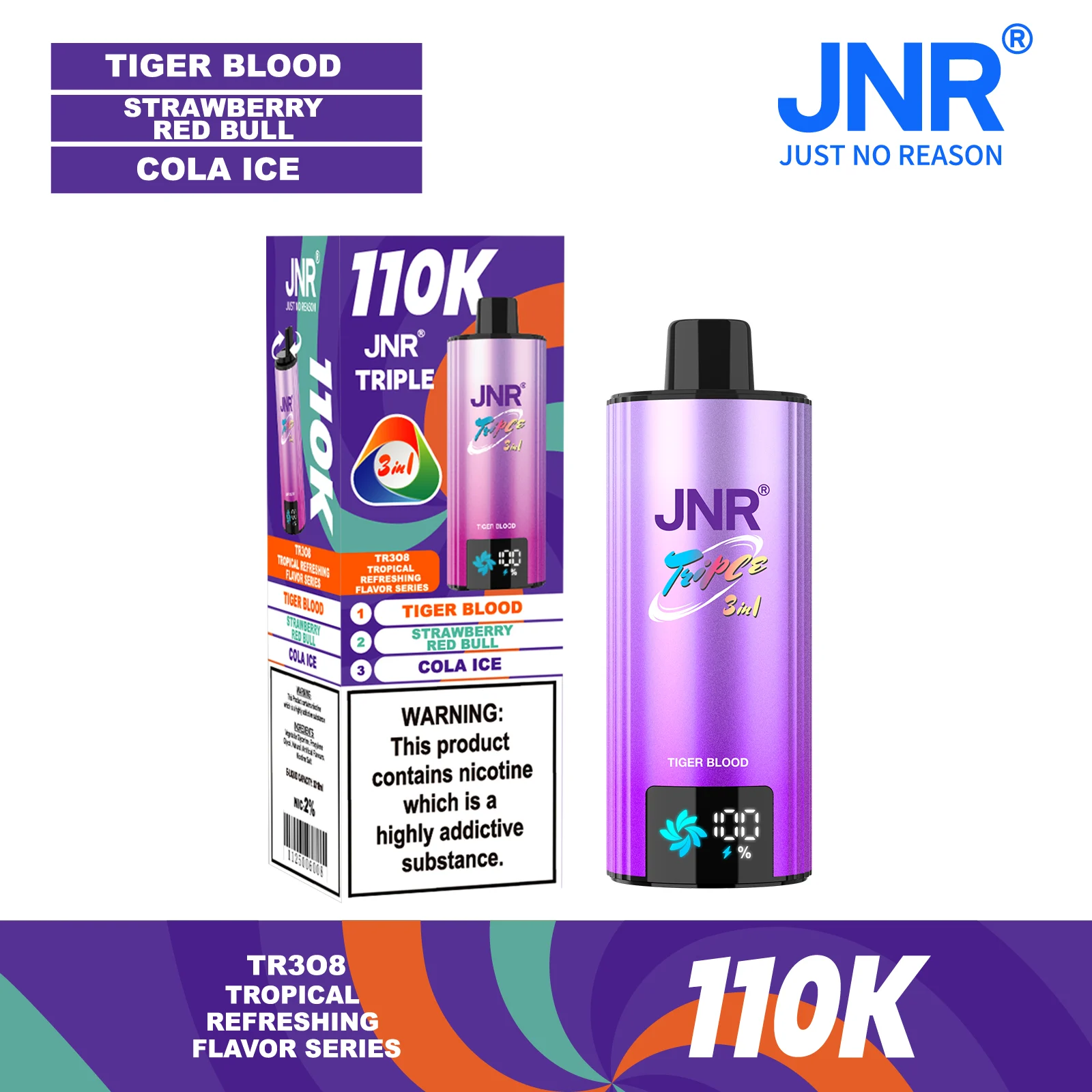 JNR TRIPLE 3-in-1 110.000 Puffs Disposable Vape