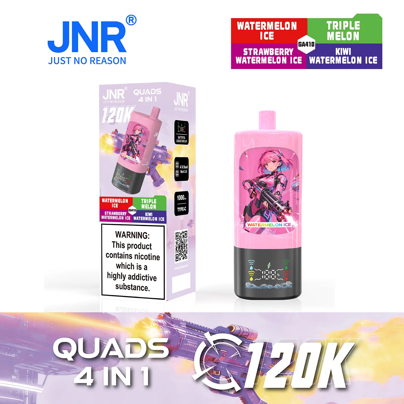 JNR Quads 4-in-1 120.000 Puffs Disposable Vape