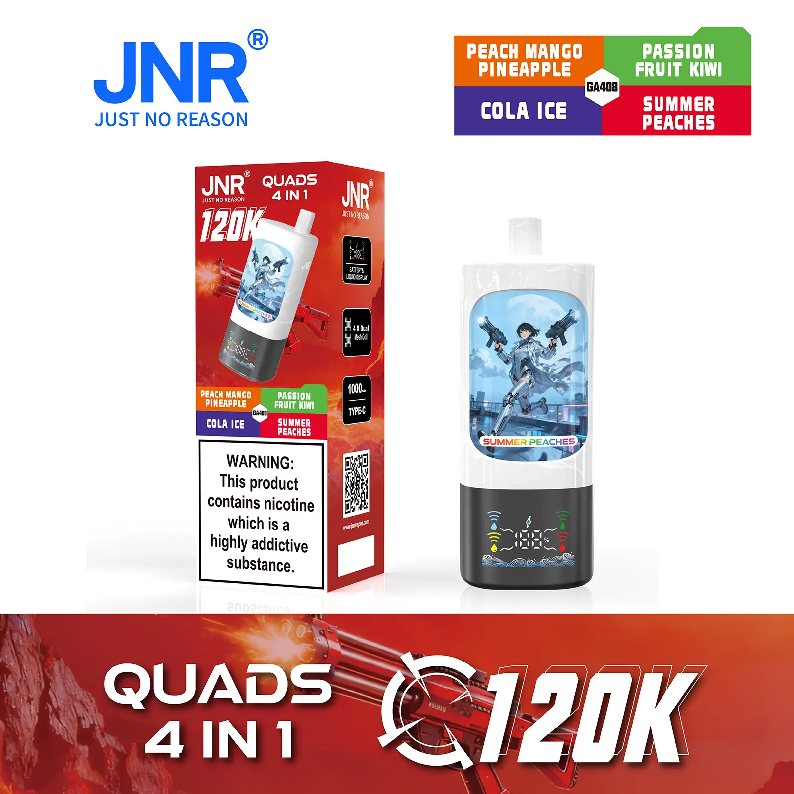 JNR Quads 4-in-1 120.000 Puffs Disposable Vape