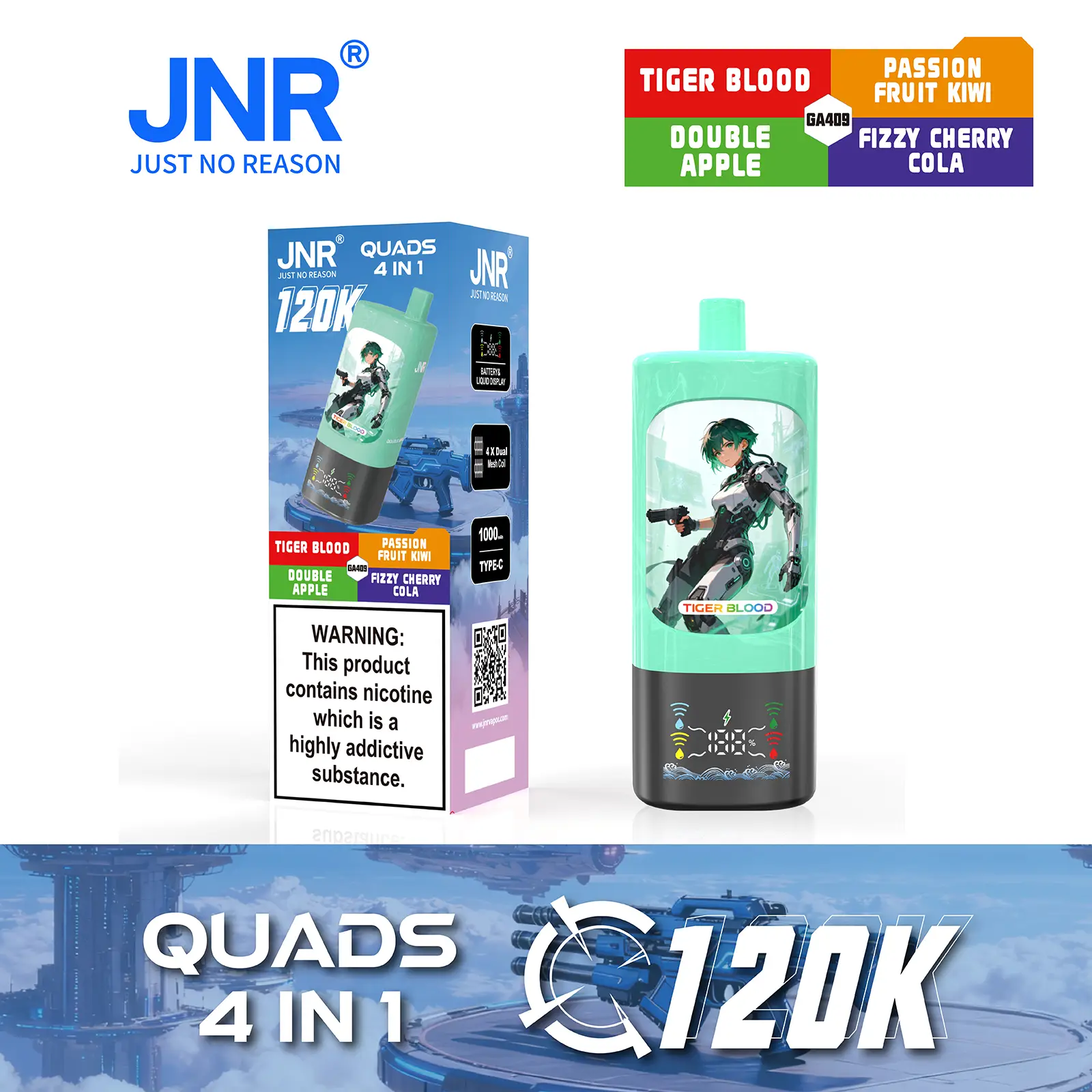 JNR Quads 4-in-1 120.000 Puffs Disposable Vape