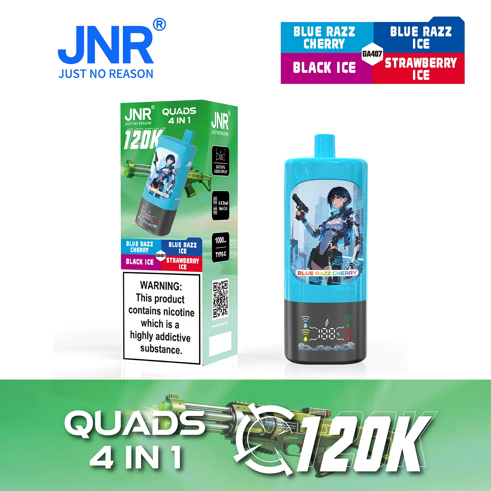 JNR Quads 4-in-1 120.000 Puffs Disposable Vape