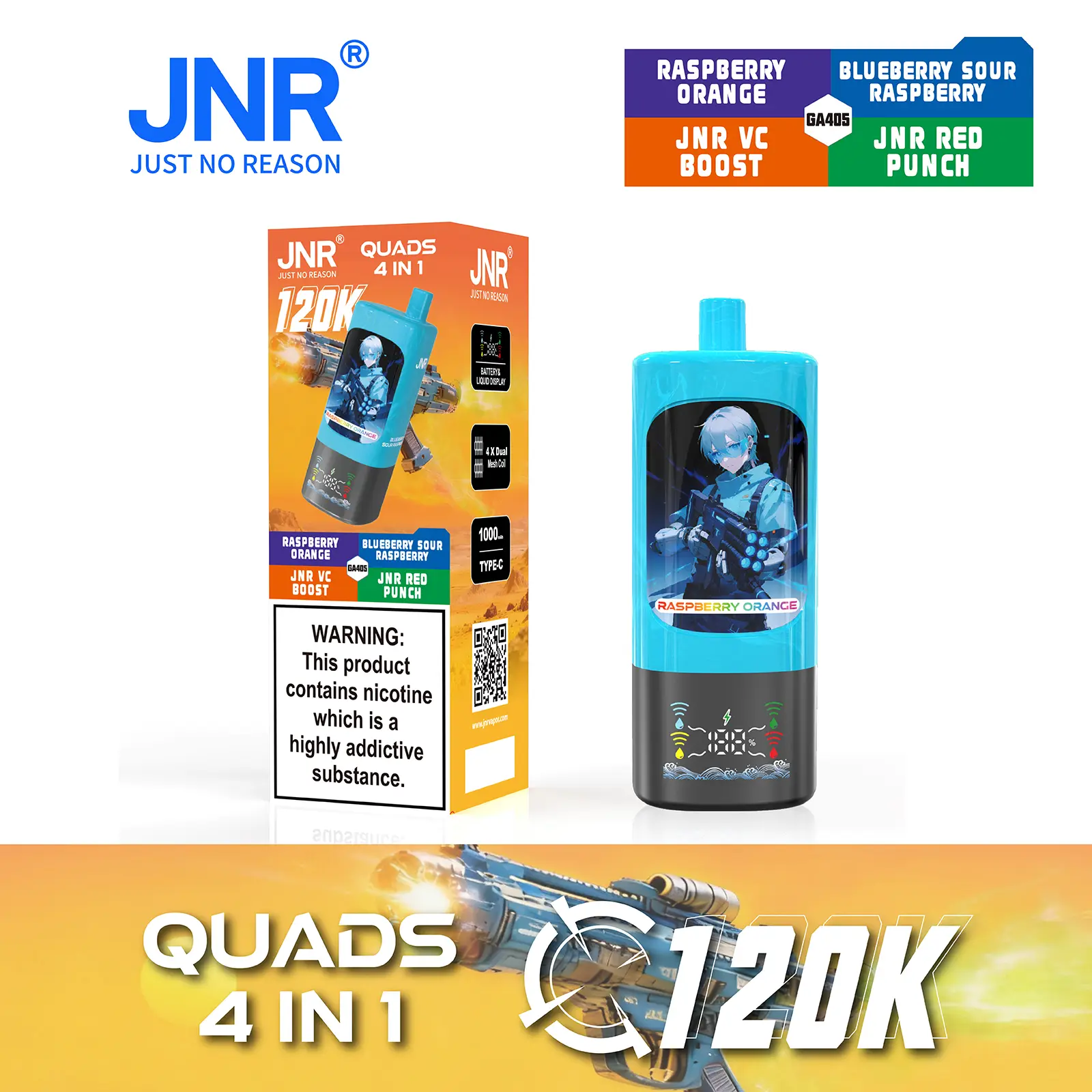 JNR Quads 4-in-1 120.000 Puffs Disposable Vape
