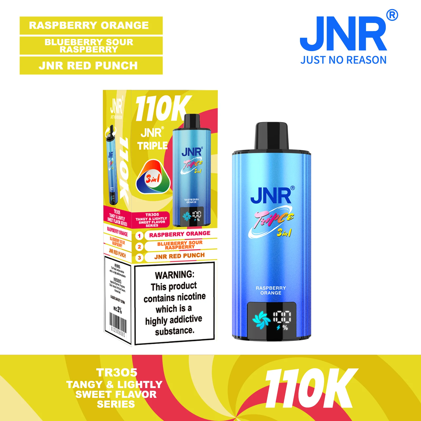 JNR TRIPLE 3-in-1 110.000 Puffs Disposable Vape