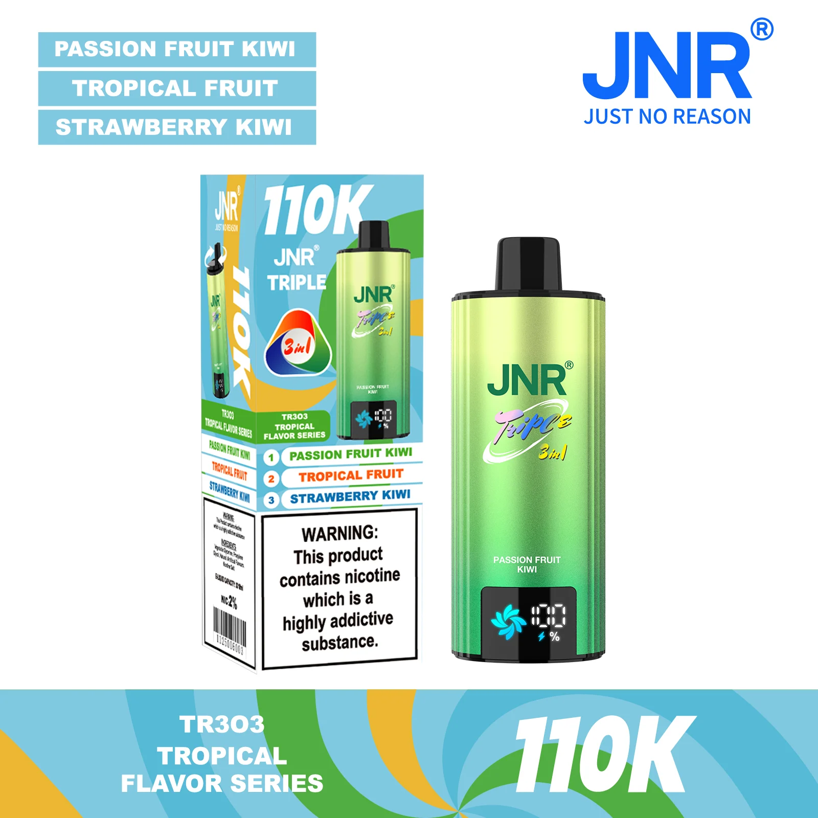 JNR TRIPLE 3-in-1 110.000 Puffs Disposable Vape