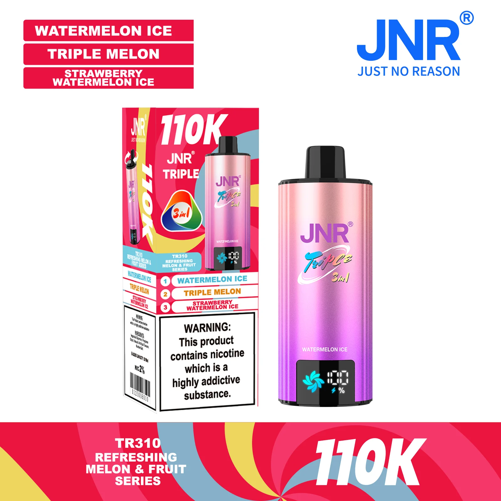 JNR TRIPLE 3-in-1 110.000 Puffs Disposable Vape