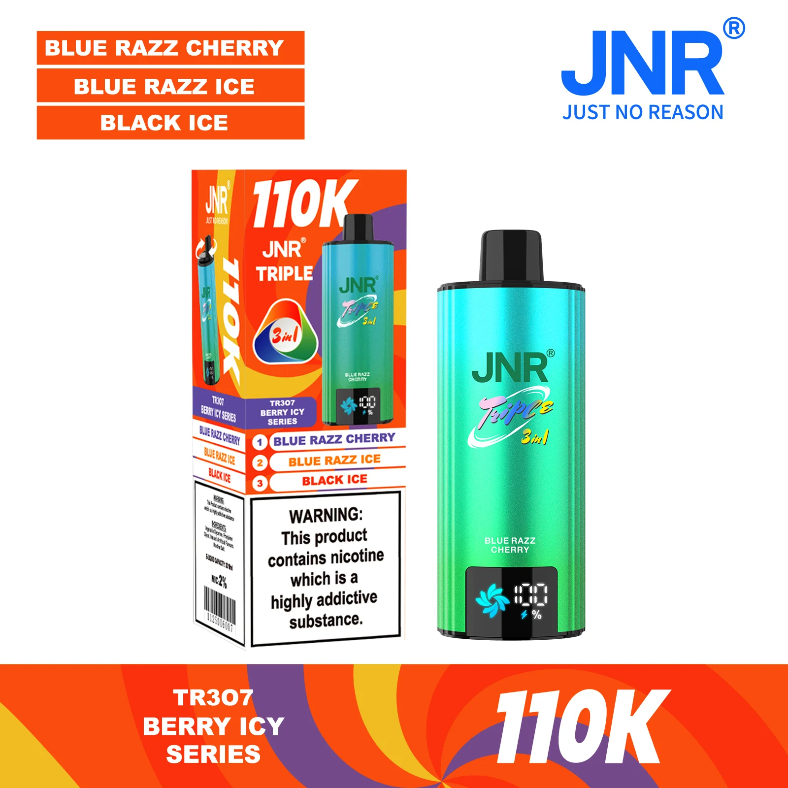JNR TRIPLE 3-in-1 110.000 Puffs Disposable Vape