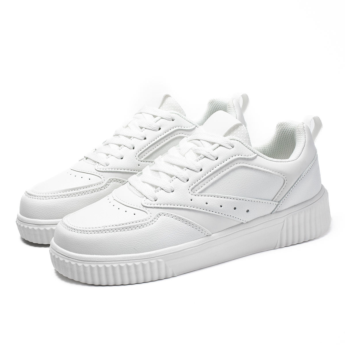 OEM Design Simple Trendy Men and Women Sport Casual Shoes High Quality Solid Color White Student Skate Shoes