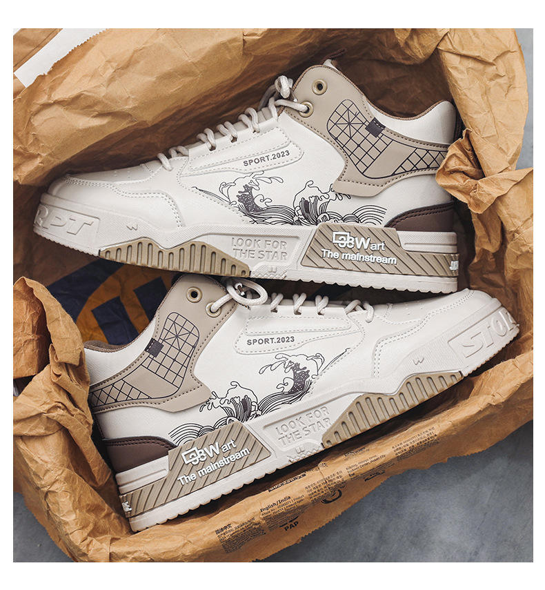 New Casual and Comfortable Running Sports Versatile High Top Flat Bottomed Soft Soled Shoes