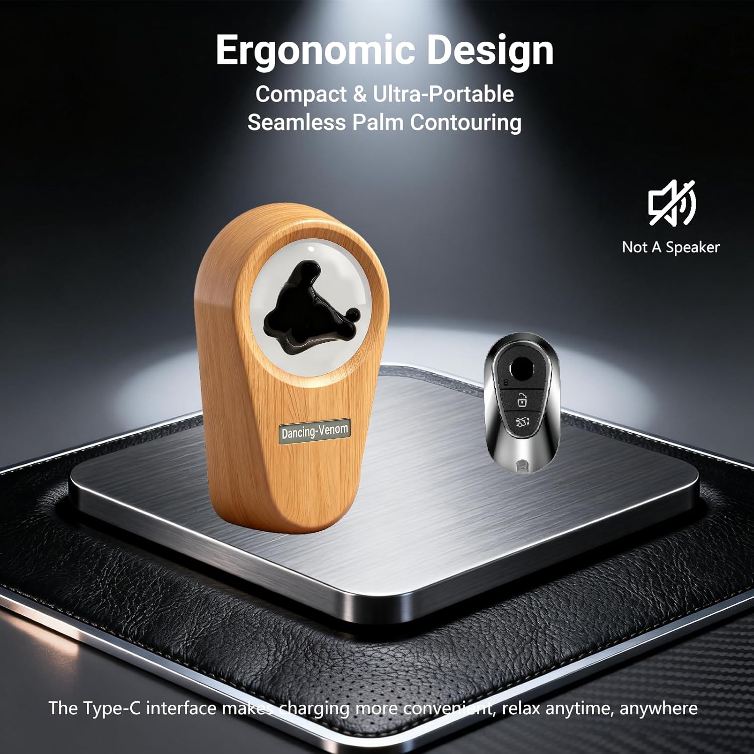 Alltripal Ferrofluid Sound Visualizer, Dancing Ferrofluid Speaker Music Mate, Audio Visualizer Desk Art with Lamp, Christmas for Friend - Desk, Bedroom & Office Display (No Speaker) (Car-Key)