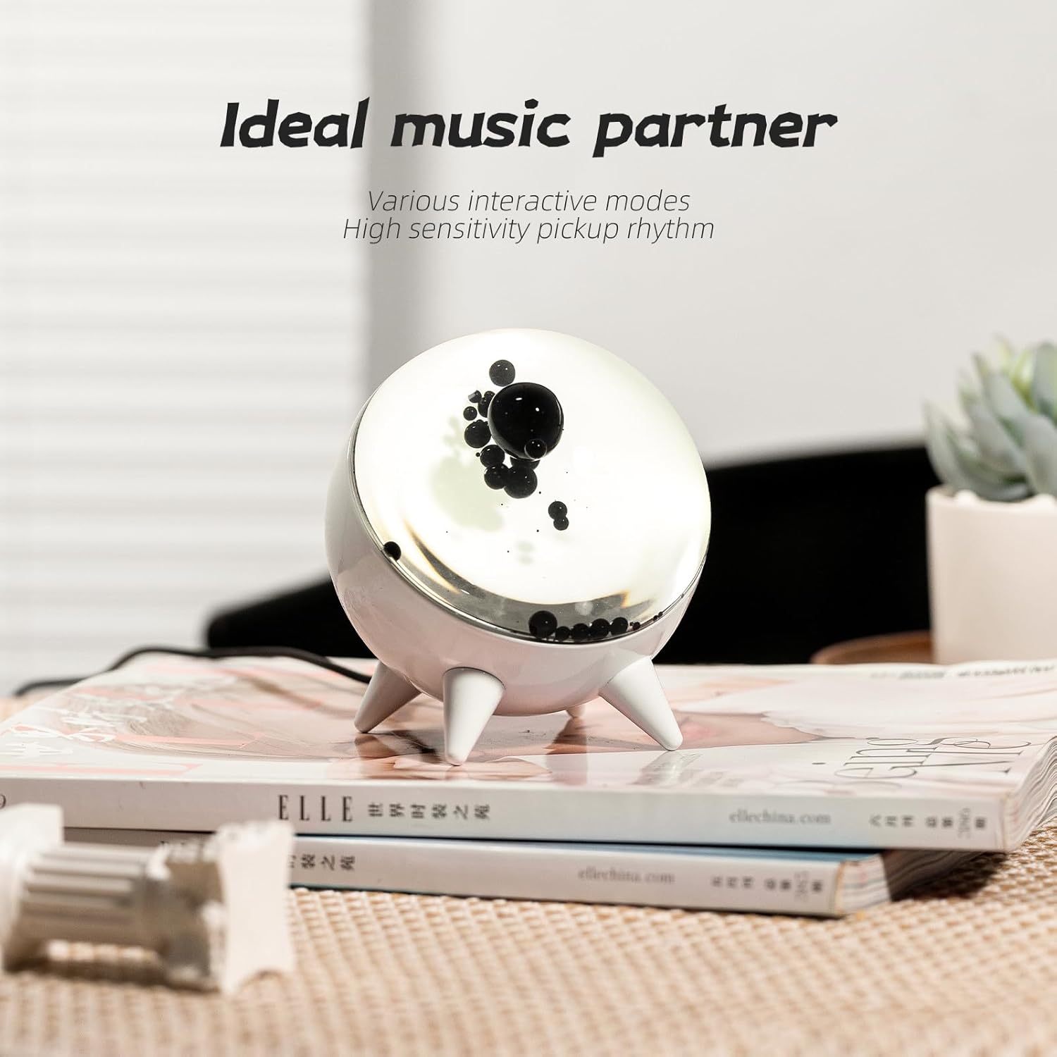 ZenFrekvens Dancing Ferrofluid Display with Music Rhythm, Magnetic Liquid Art with Stand, Ferrofluid Speaker Music Mate, Symbiote in a Bottle, Ferrofluid Display Lamp, Desktop Decor, Teenager Gifts