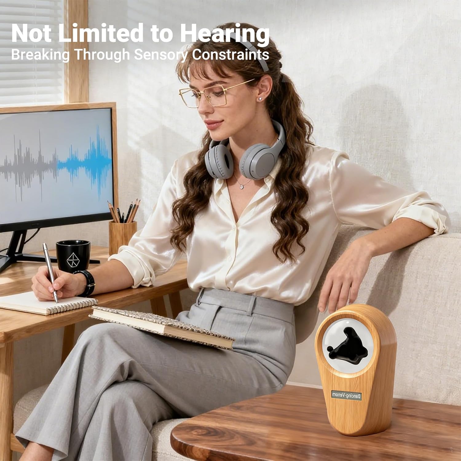 Alltripal Ferrofluid Sound Visualizer, Dancing Ferrofluid Speaker Music Mate, Audio Visualizer Desk Art with Lamp, Christmas for Friend - Desk, Bedroom & Office Display (No Speaker) (Car-Key)