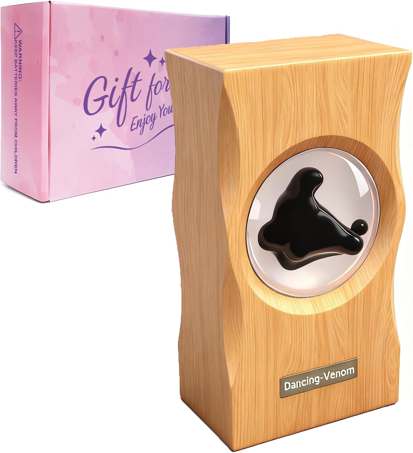 Alltripal Ferrofluid Sound Visualizer, Dancing Ferrofluid Speaker Music Mate, Audio Visualizer Desk Art with Lamp, Christmas for Friend - Desk, Bedroom & Office Display (No Speaker) (Car-Key)