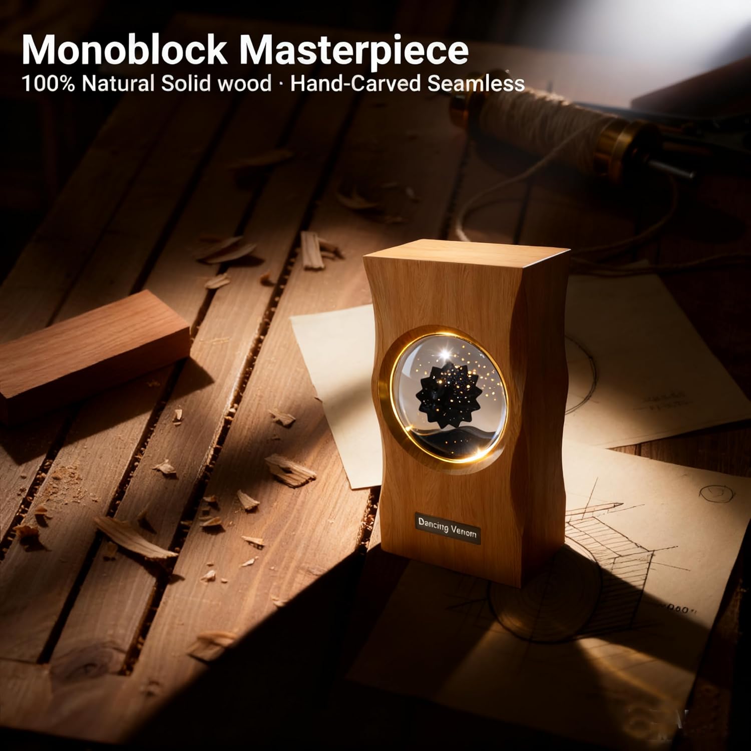 Alltripal Ferrofluid Sound Visualizer, Dancing Ferrofluid Speaker Music Mate, Audio Visualizer Desk Art with Lamp, Christmas for Friend - Desk, Bedroom & Office Display (No Speaker) (Car-Key)