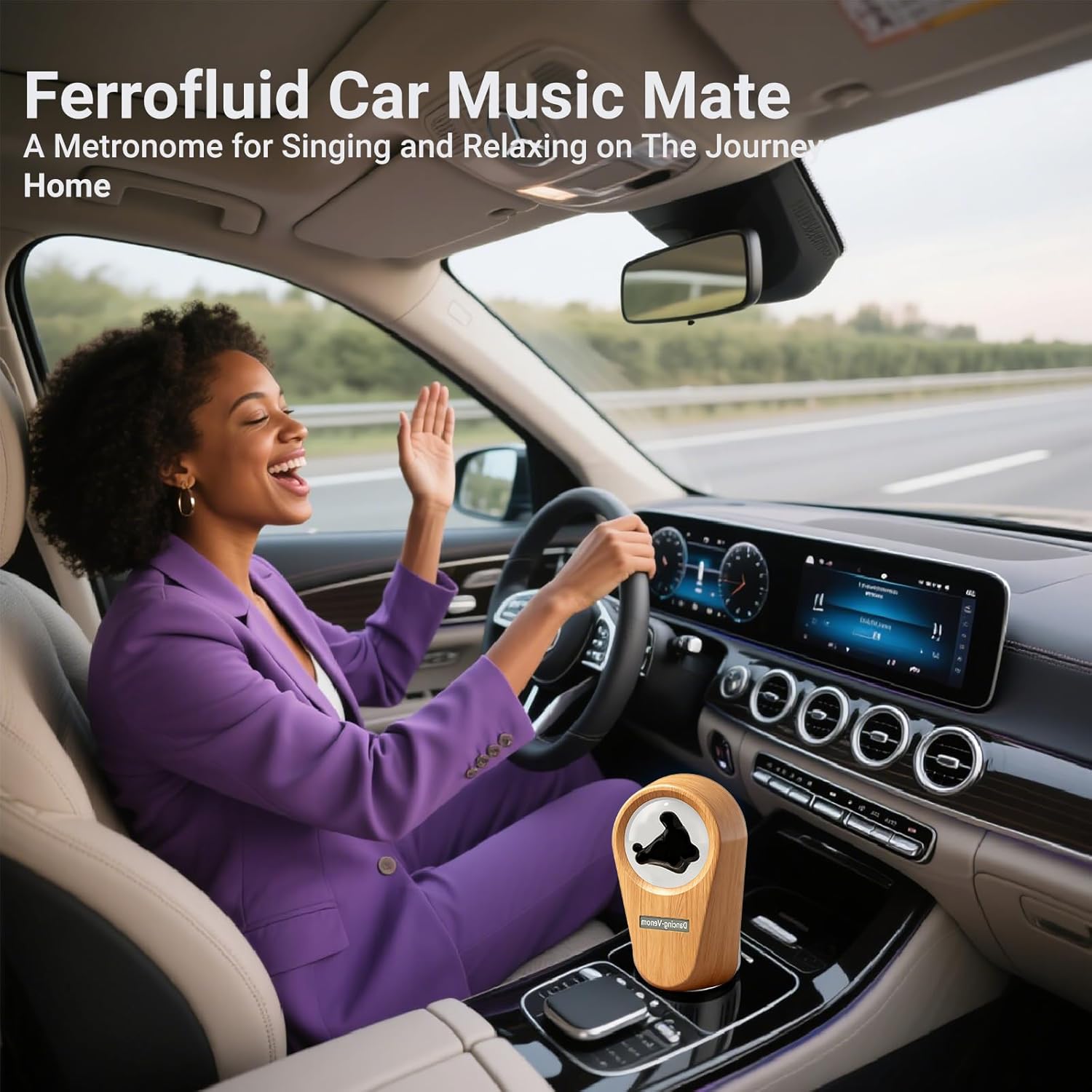 Alltripal Ferrofluid Sound Visualizer, Dancing Ferrofluid Speaker Music Mate, Audio Visualizer Desk Art with Lamp, Christmas for Friend - Desk, Bedroom & Office Display (No Speaker) (Car-Key)