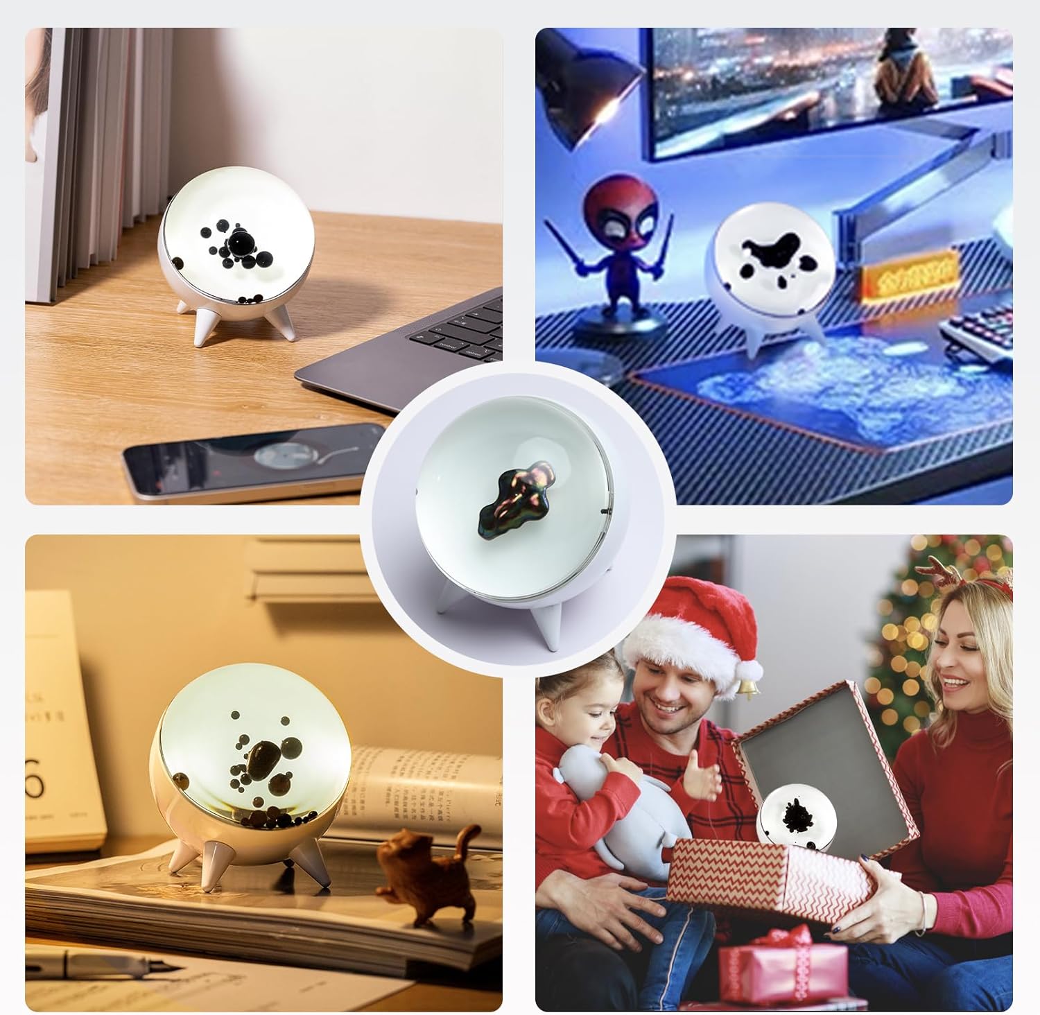 ZenFrekvens Dancing Ferrofluid Display with Music Rhythm, Magnetic Liquid Art with Stand, Ferrofluid Speaker Music Mate, Symbiote in a Bottle, Ferrofluid Display Lamp, Desktop Decor, Teenager Gifts