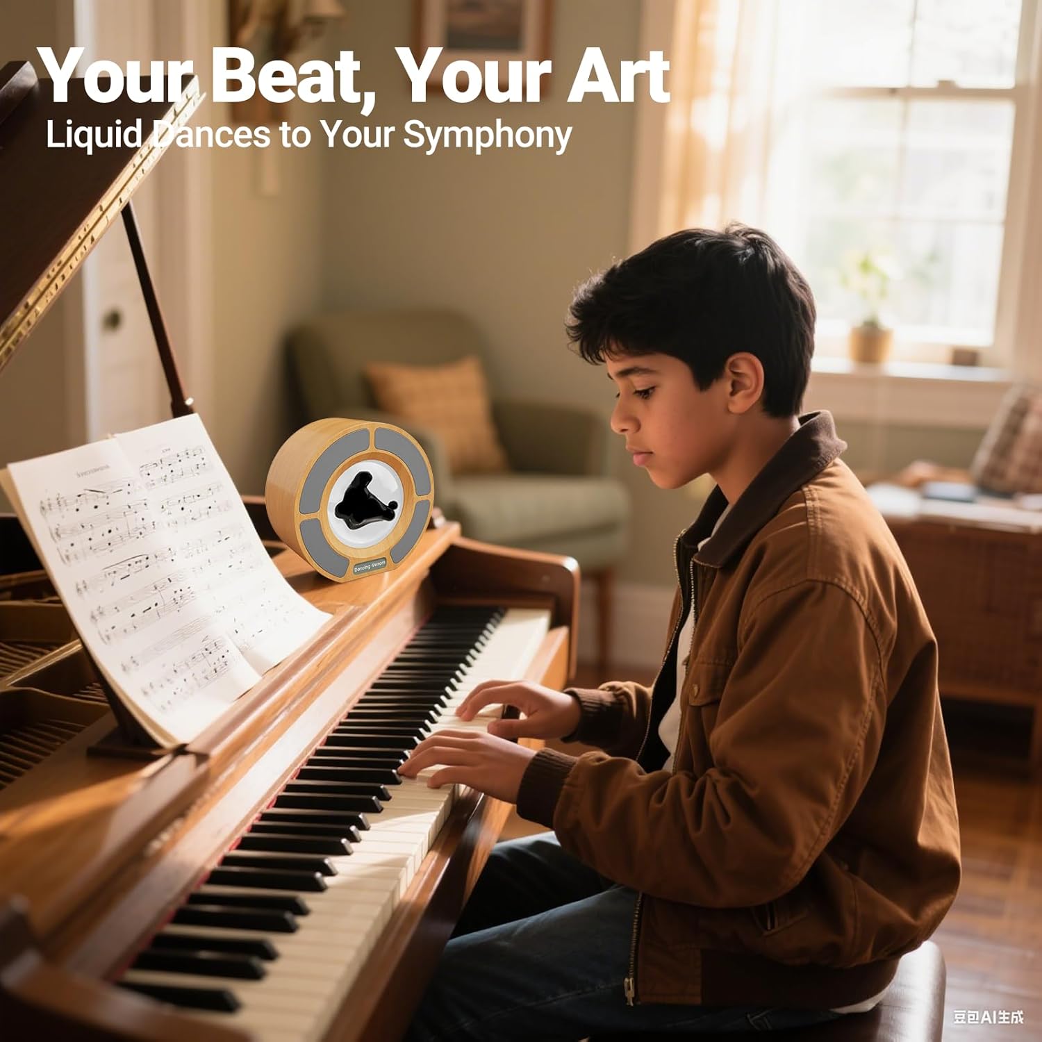 Alltripal Ferrofluid Sound Visualizer, Dancing Ferrofluid Speaker Music Mate, Audio Visualizer Desk Art with Lamp, Christmas for Friend - Desk, Bedroom & Office Display (No Speaker) (Car-Key)