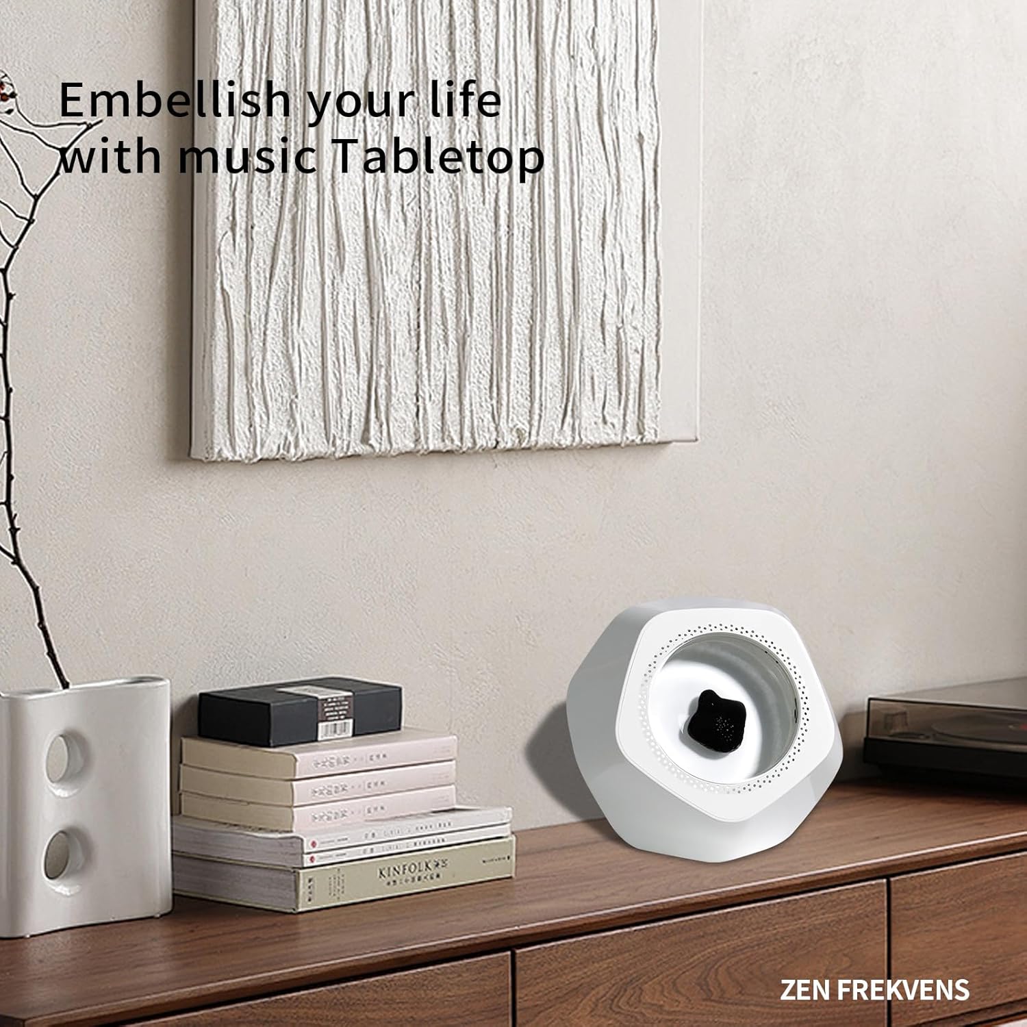 ZenFrekvens Dynamic Ferrofluid Bluetooth Speaker with Rhythm LED Light & Dancing Liquid Display - Interactive Audio Visualizer for Gaming, Desktop, Home Decor (Magnetic Liquid Art in Glass)(White)