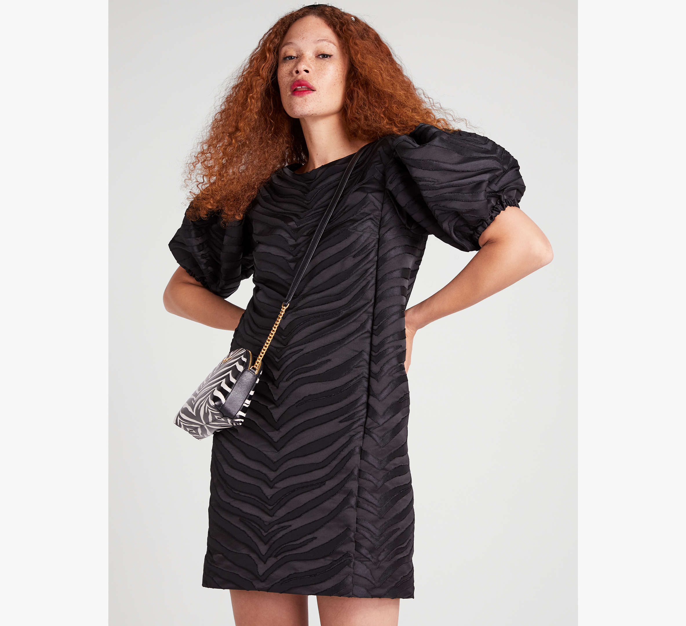 Bold Zebra Jacquard Dress