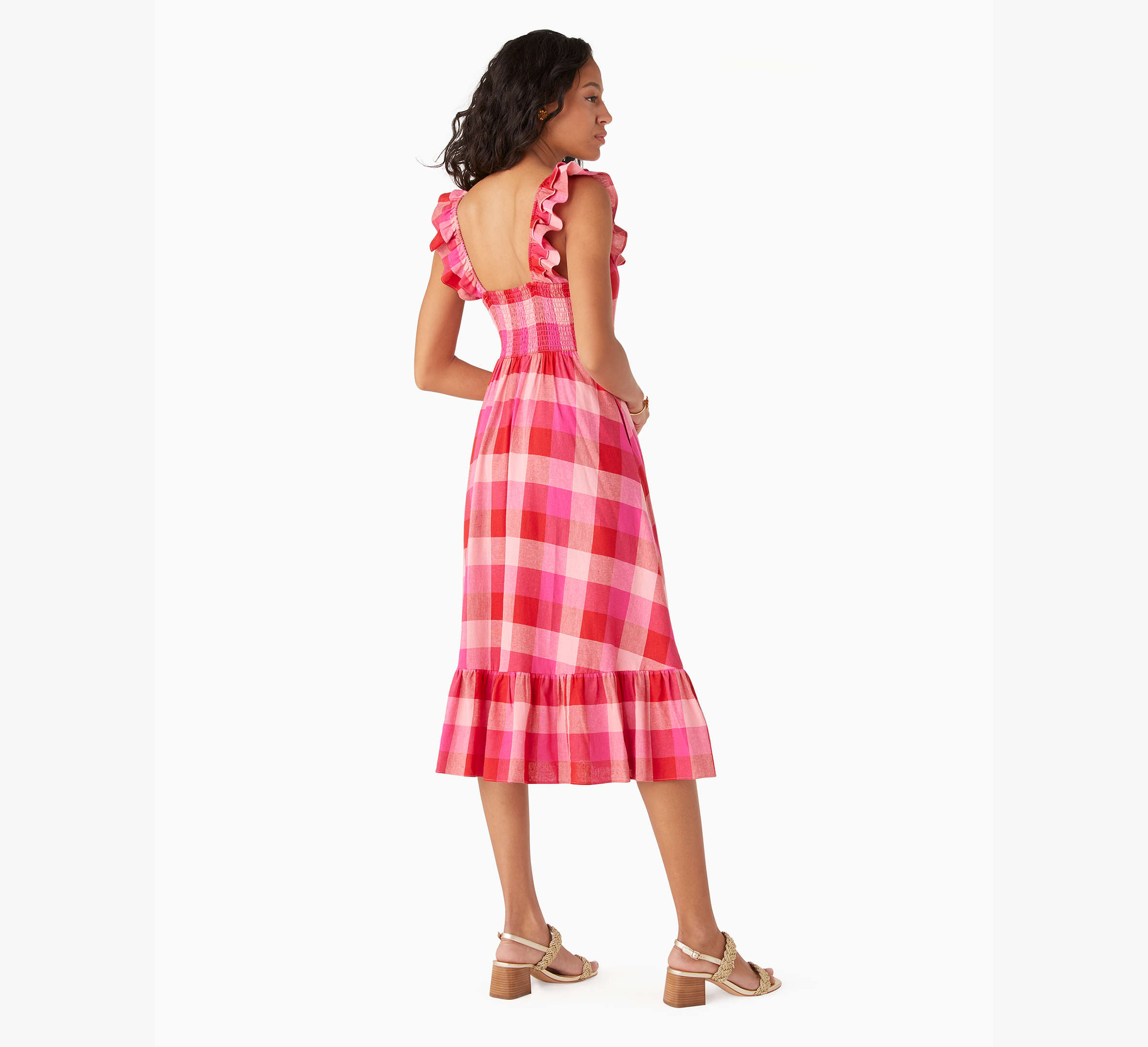 Picnic Woven Ruffle Midi Dress