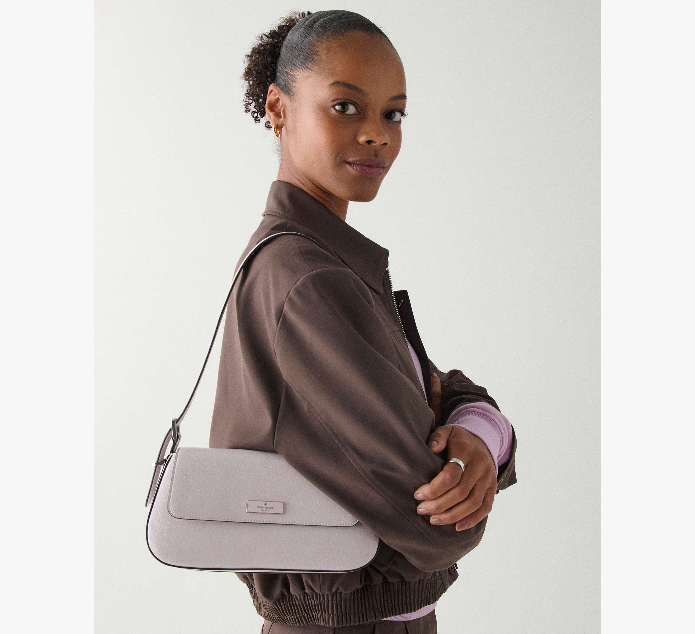 Bridget Crinkle Patent Small Flap Shoulder