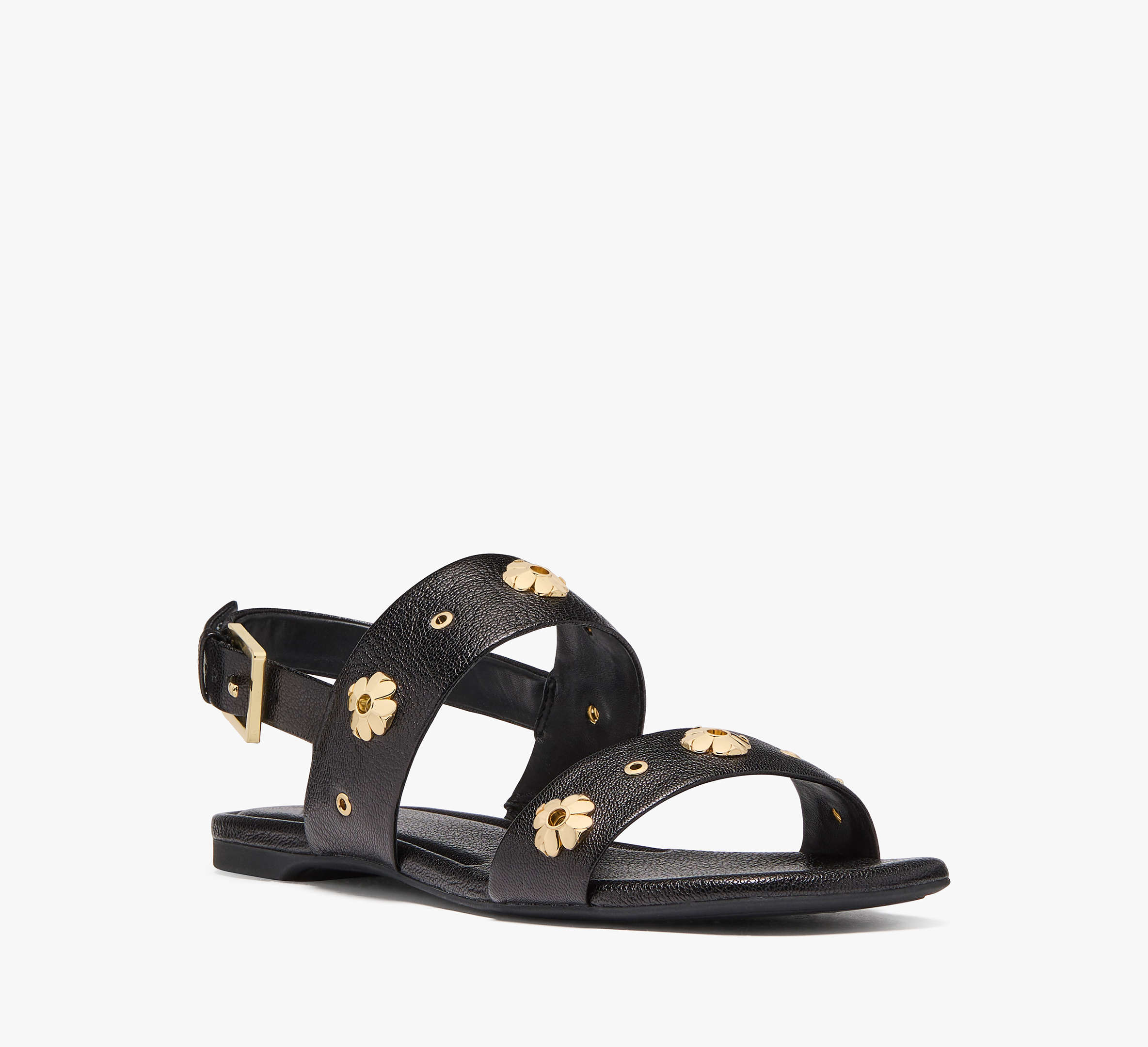 Spade Flower Stud Flat Sandals