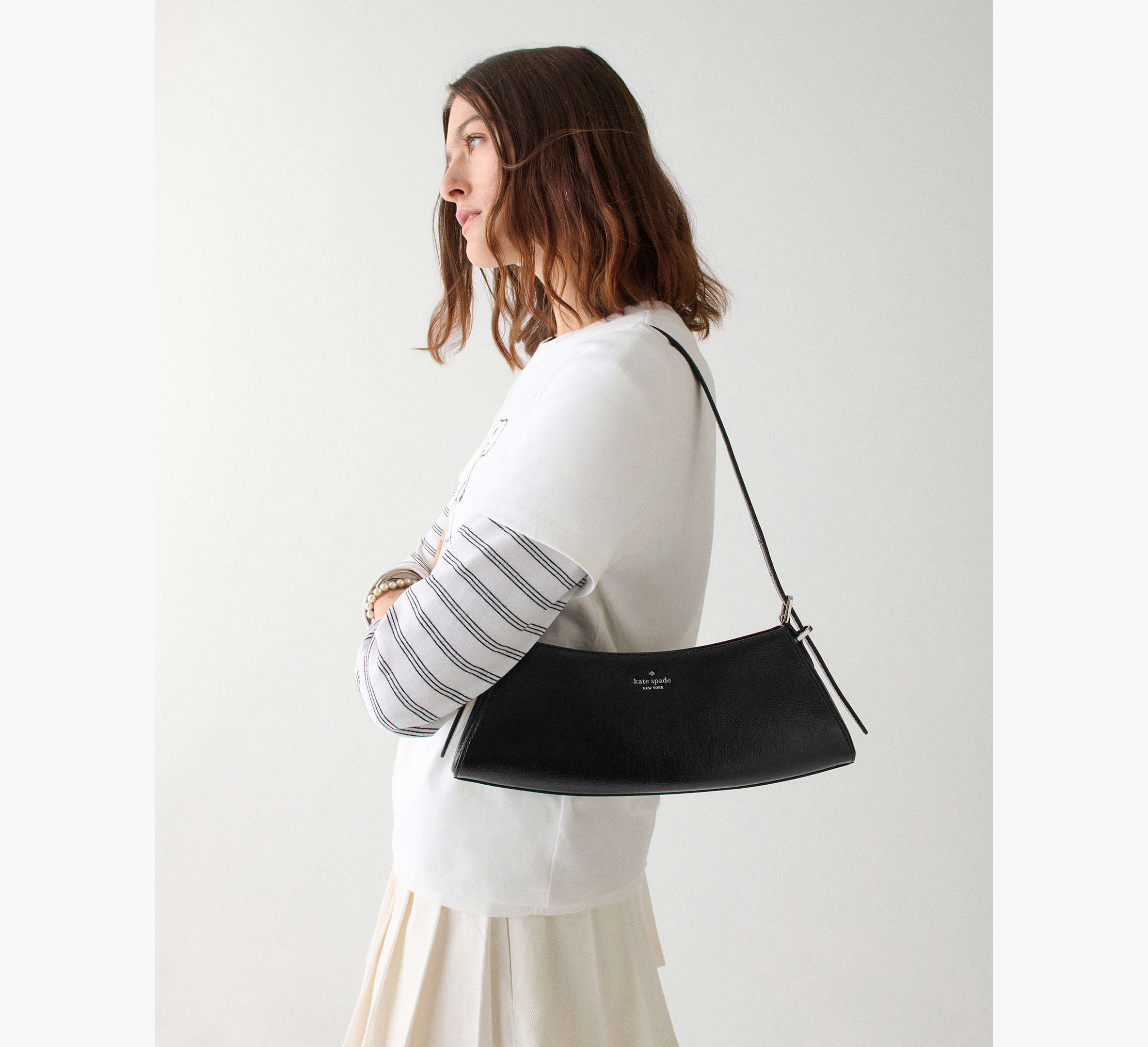 Frankie Textured Patent Leather Small East West Shoulder