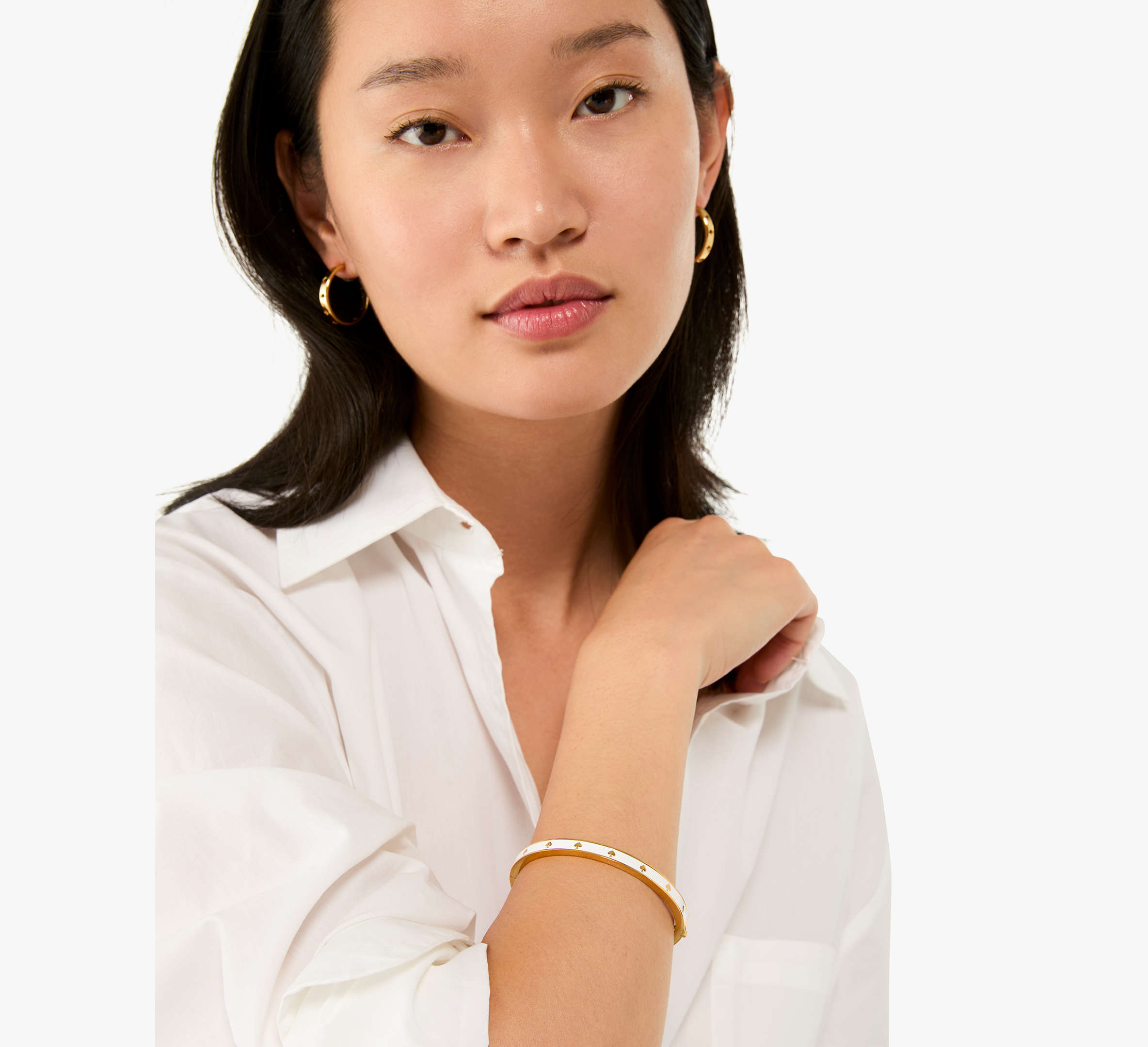 Spot The Spade Enamel Hinged Bangle