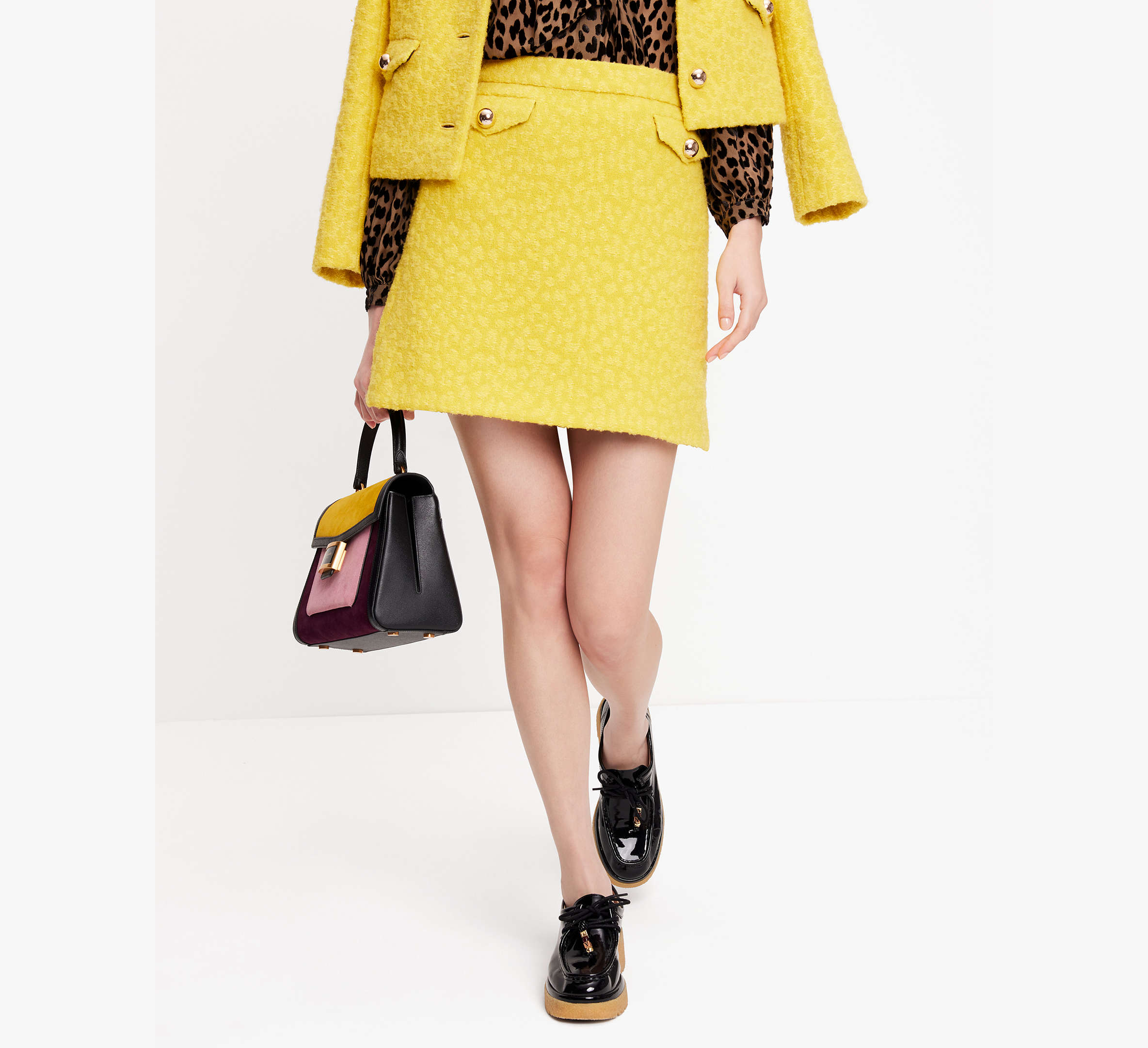 Tonal Leopard Textured Skirt