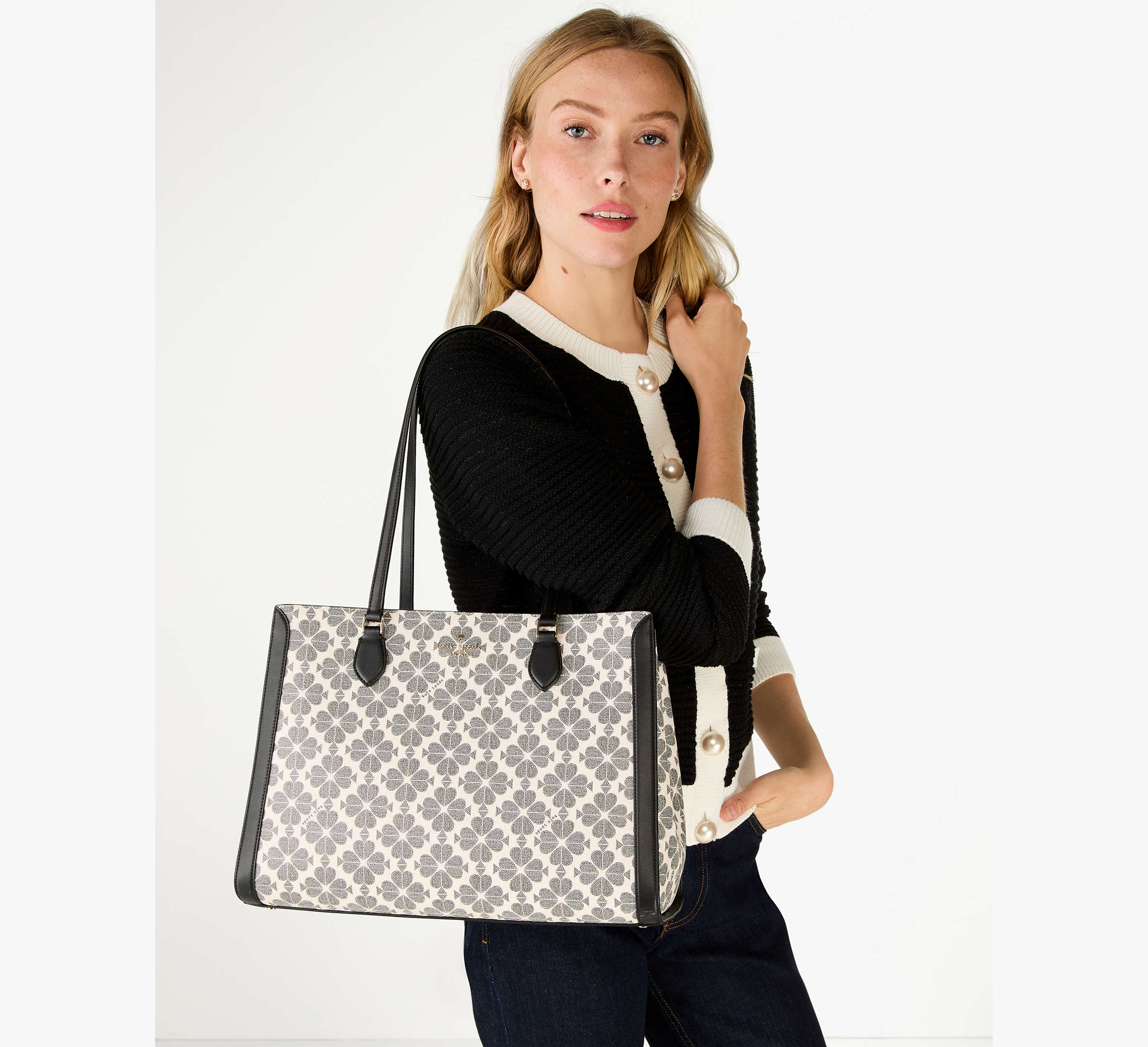 Signature Spade Flower East West Large Laptop Tote