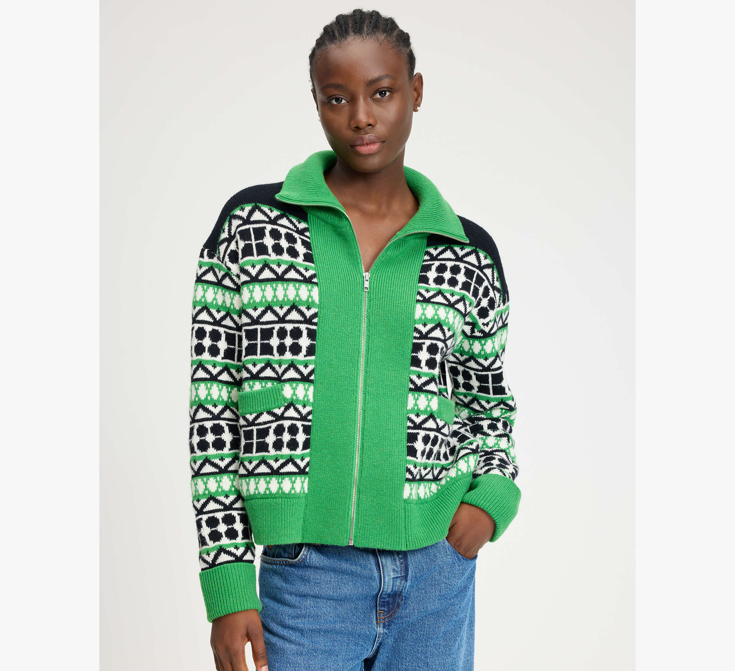 Noel Fair Isle Zip-up Sweater