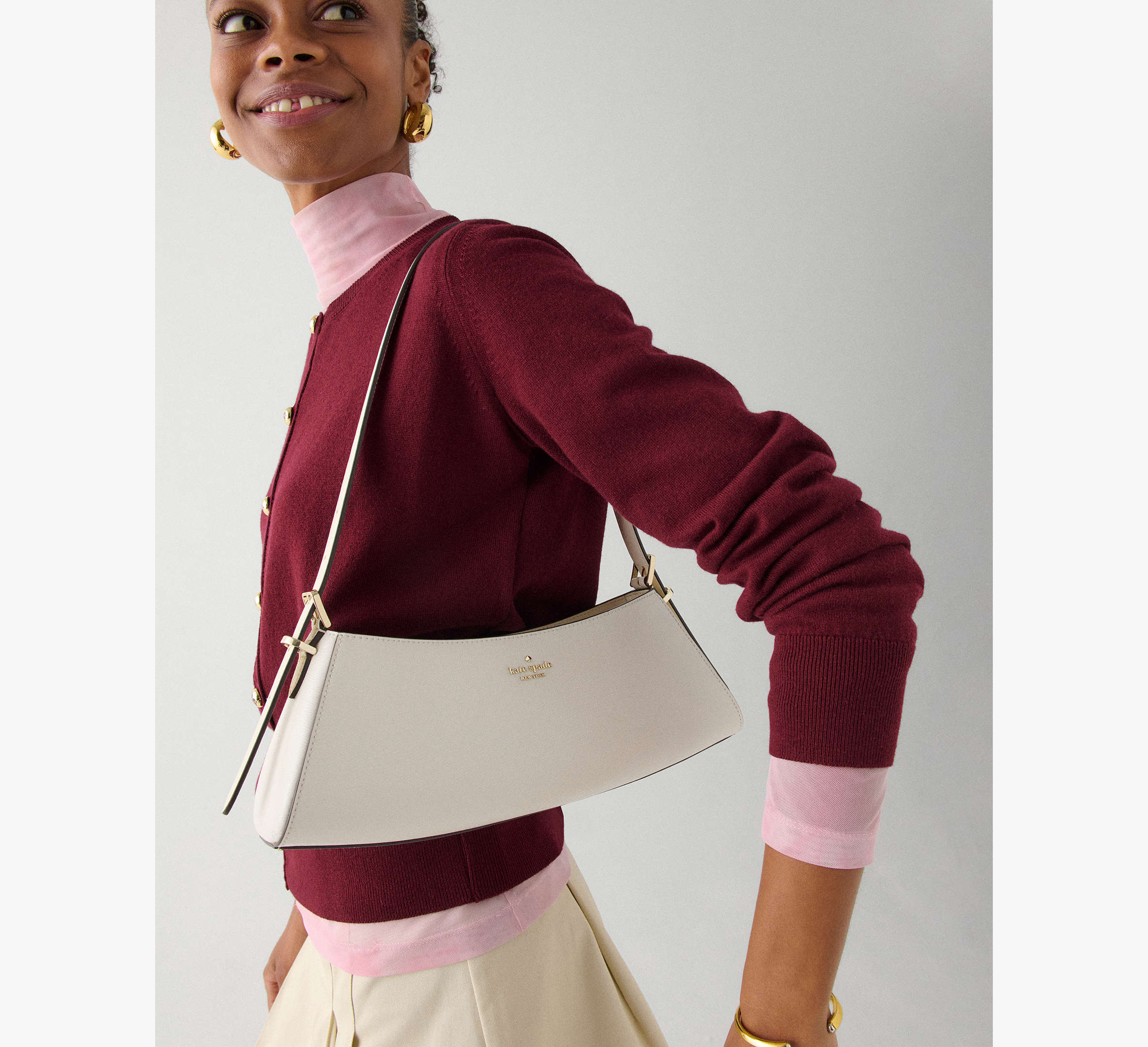 Frankie Textured Patent Leather Small East West Shoulder