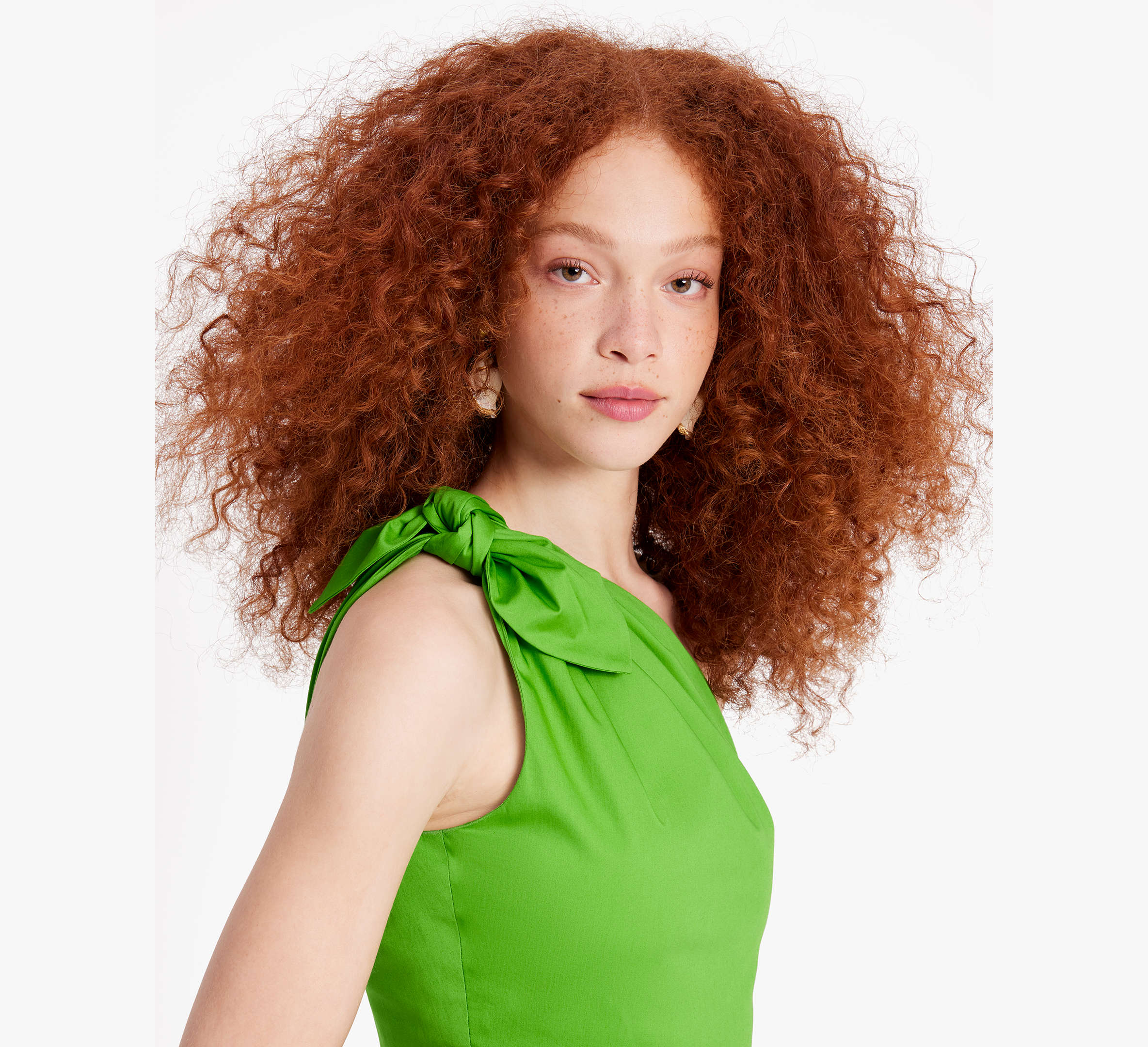 Poplin One-shoulder Sabrina Dress