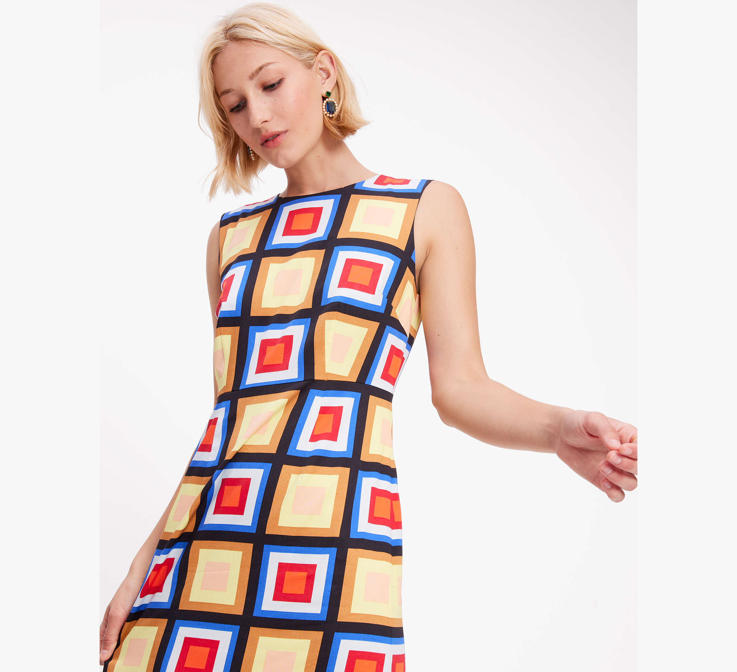 Blocks Of Color Flounce Sheath Dress